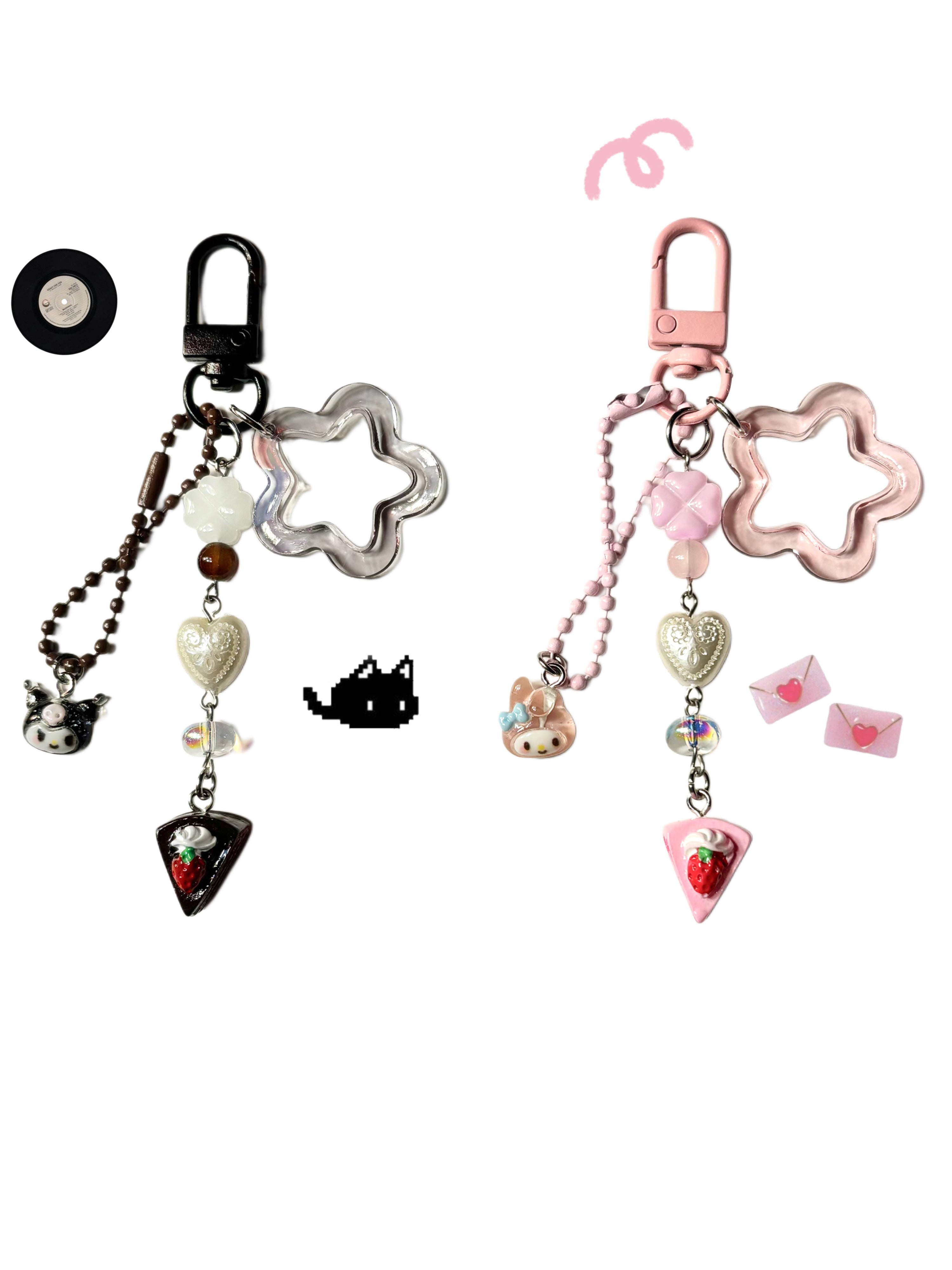 cute Melody and Kuromi keychain